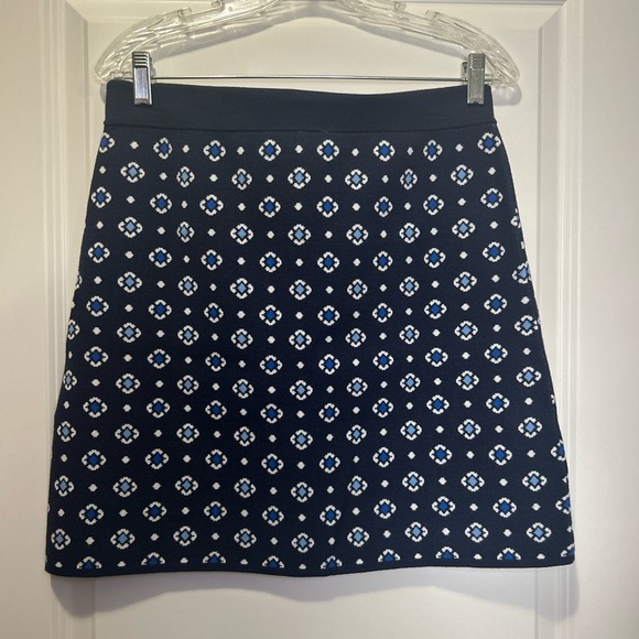 Navy Blue Patterned Women's Skirt - Picture 2 of 4